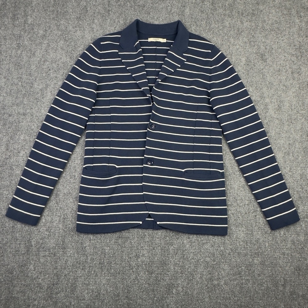 Jack & Jones Blazer Mens S Blue White Stripe Knit Slim Preppy Minimalist Career‎